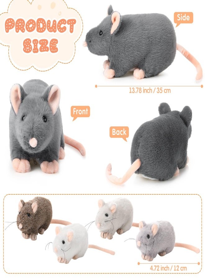 Arrowbash مجموعة حيوانات محشوة على شكل فأر من آروباش مكونة من 5 قطع - فأرة أم كبيرة الحجم مقاس 14 بوصة مع 4 فئران صغيرة في بطنها المحشو بسحاب، ألعاب فئران محشوة للأطفال من الجنسين، هدية عيد الحب أو عيد الميلاد (تصميم لطيف). - Image 2